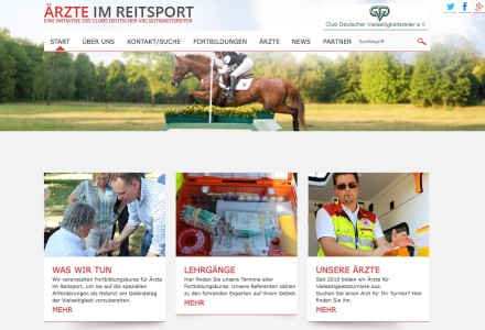 Ärzte, Fortbildungen, neue Bestimmungen: Die neue Website des CDV www.aerzte-im-reitsport.de hilft weiter