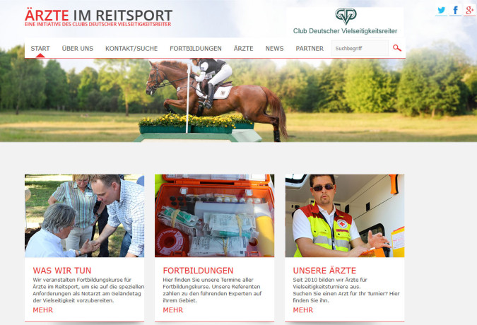 Ärzte, Fortbildungen, neue Bestimmungen: Die neue Website des CDV www.aerzte-im-reitsport.de hilft weiter